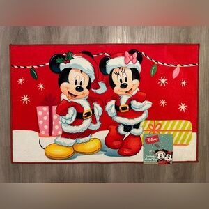 Disney Festive Red Mickey and Minnie Rug 20" x 32" washable